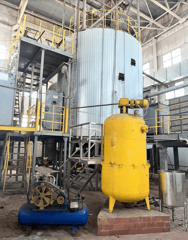 Распылительно-сушильная установка ОРЧ-500 частично разукомплектована.