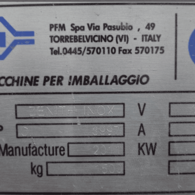 Фасовочный комплекс zenith inox Италия, в комплекте трубы 100 и 120мм инв.1346