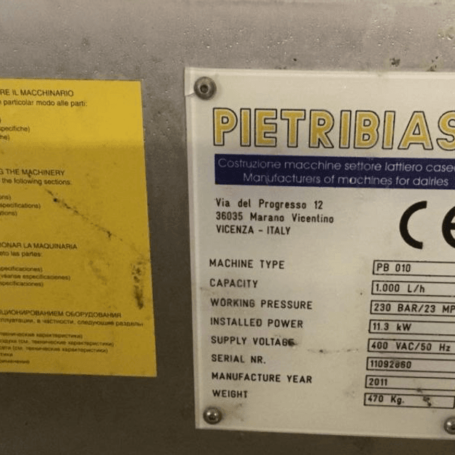 Гомогенизатор PietriBiasi 1т. час инв.6001