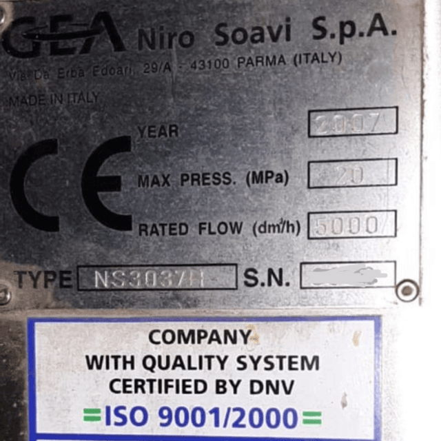 Гомогенизатор NIRO SOAVI NS3037H 5т