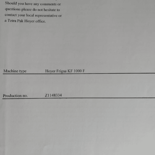 Фризер Tetra pak 1000