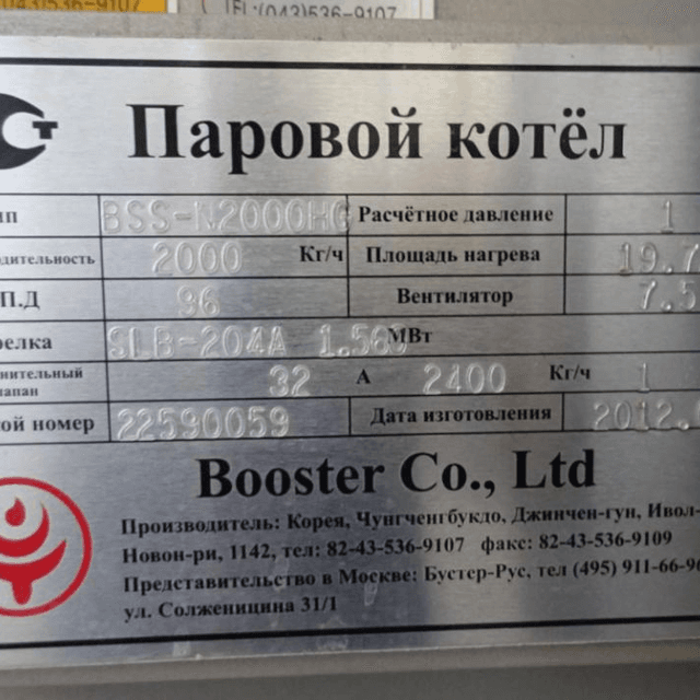 Парогенератор Booster BSS-N2000НG