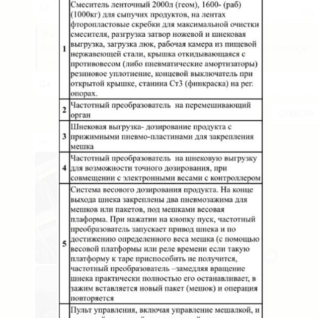 Смеситель сыпучих продуктов 2000л инв.7199