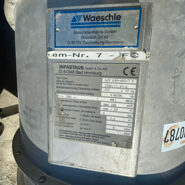 Рукавной фильтр, картриджи INFASTAUB AJV 640-490-7 Р инв.10787