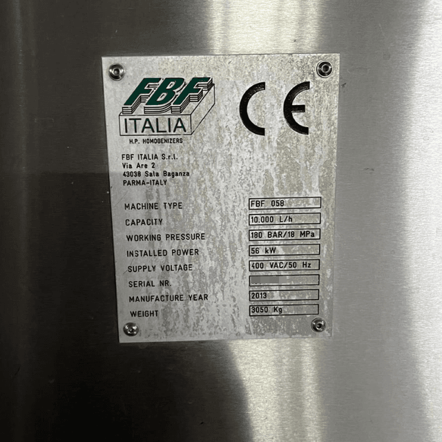 Гомогенизатор FBF-058 10000 л/час Италия