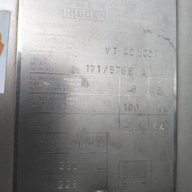 Теплообменник 40куб.м односекционный, клеевой инв.11232