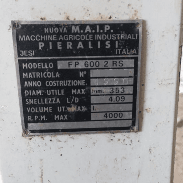 Горизонтальная центрифуга декантер PIERALISI FP-600 2RS