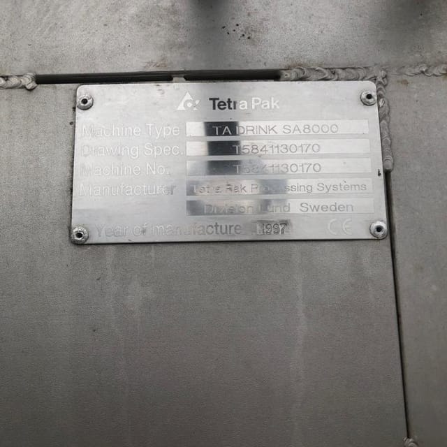 Пастеризатор TETRA PAK ТА DRINK SA 8000 инв.9346
