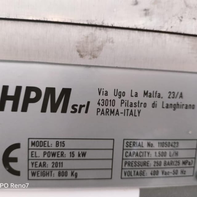 Гомогенизатор HPMsrl B15, пр-ть 1500 л/час е.2224
