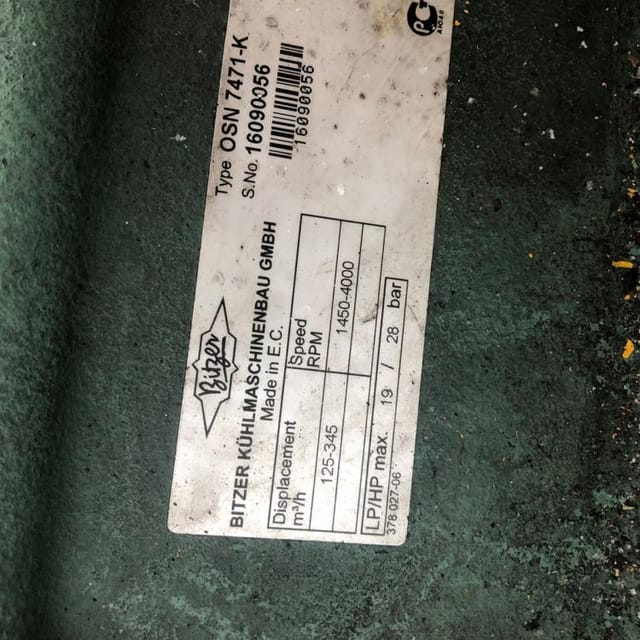 Холодильная централь шоковой заморозки  инв.11951