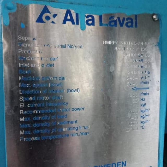 Сепаратор самоочищающийся  ALFA-LAVAL 7000-5000 л/час