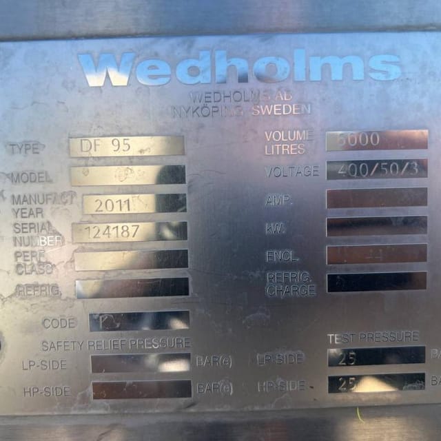 Танк-охладитель WEDHOLMS DF-95 6000л инв.12693