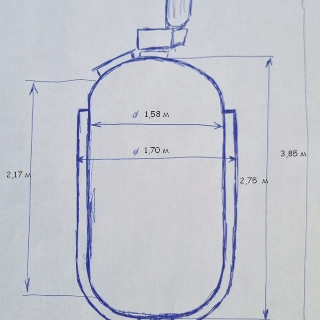 Реактор нержавеющий, объем 5 куб.м е.3499